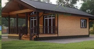 Проект одноэтажного дома из бруса с террасой - Строительство в Павловском Посаде от Строй-Пвл от 132106 руб.